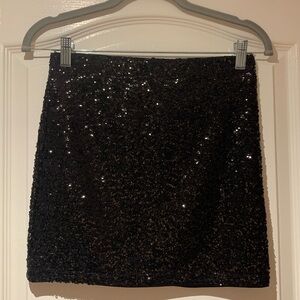 Black sequin mini skirt, OS (fits like an XS/S)
